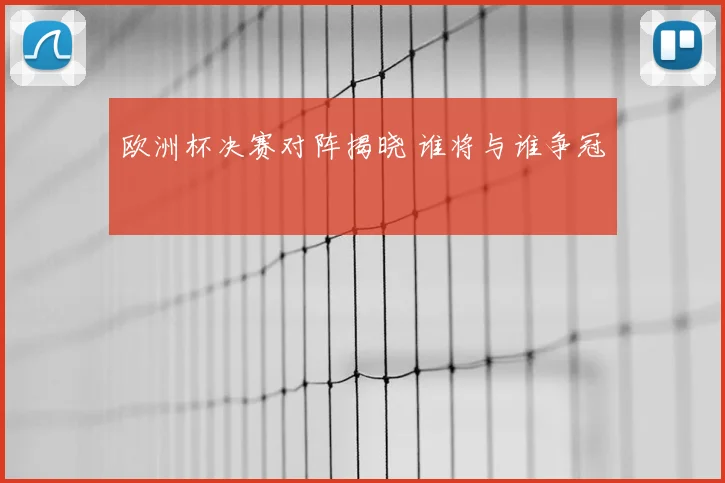 欧洲杯决赛对阵揭晓 谁将与谁争冠